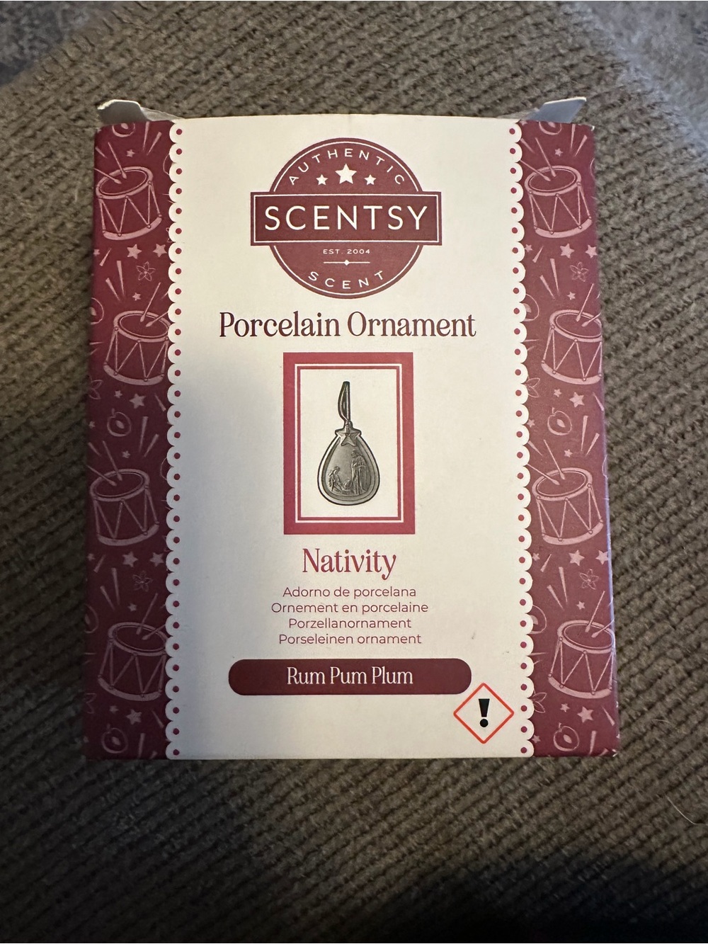 Scentsy Rum Pump Plum Porcelain Nativity Ornament - Plum